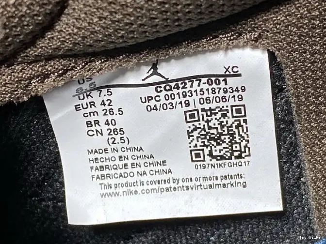 1st Kicks Scott Mocha Travis SP OG Air CQ4277-001 x Low Dark 1 Jordan 0612